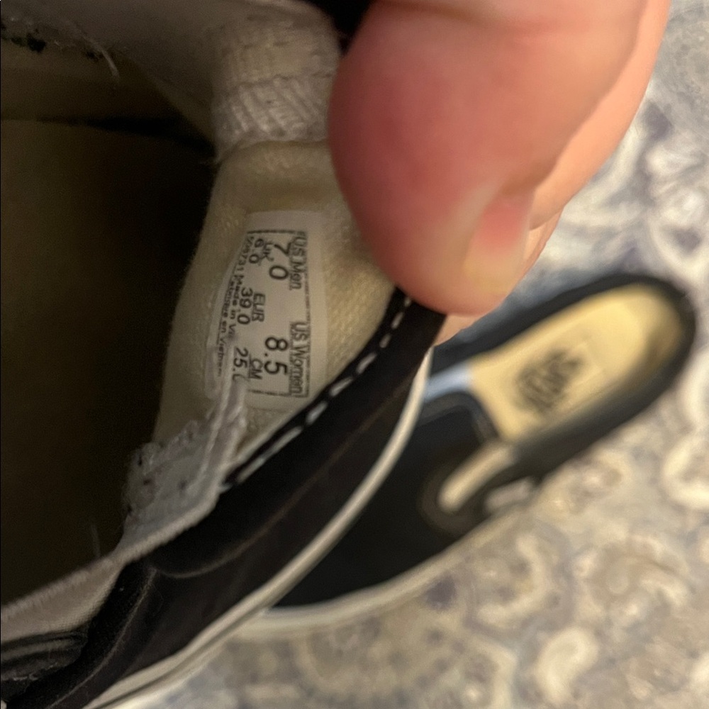 Vans Black Canvas Slip-Ons - Picture 3 of 4